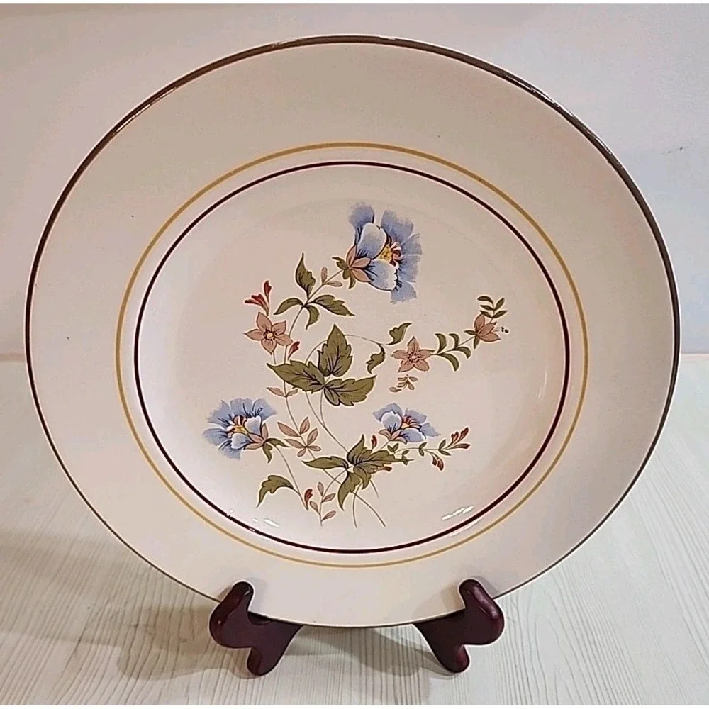 Vintage Royal China, Spring, Blue & Pink Floral, 10 Inch Dinner Plate